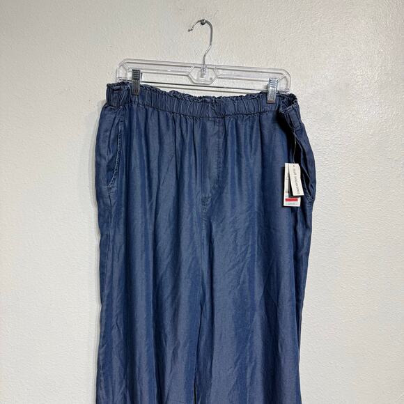 Bar III Blue Medium Wash Chambray High Rise Pull On Pants Sz 1X NWT - Picture 2 of 10